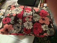 Vera Bradley Tablet Laptop Sleeve Case Zip Top Quilted Floral Rose 17  x 12  