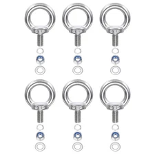 6Pcs M8 x 13mm 304 Stainless Steel Lifting Shoulder Eye Bolt with Nuts Washers