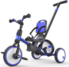 5-In-1 Toddler Tricycle with Push Handle, Grow with Me Kids Trike for 1-3 Years,