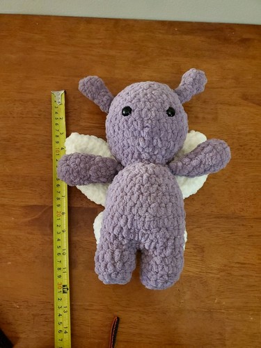 Peluche pupazzo fata all'uncinetto morbido fatto a mano viola 12' bambola fantasia - Foto 8 di 8