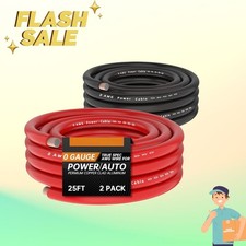 0 AWG Power Wire Set 25ft Black 25ft Red True Spec Soft Touch Cable