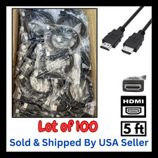 100 Count HDMI Cable High Speed 5ft Brand New Never Used Bulk Lot Of 100 Black