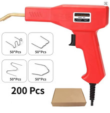 Plastic Welder Kit Soldering Hot Stapler Bumper Repair Welding Gun 200 Staples