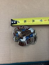 Vintage Ride to Live to Ride Eagle Belt Buckle