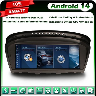8G+128GB Android 14 Autoradio DAB+ BMW 3/5/6 er E90/91/92/93 E60/E61/E63/E64 CIC