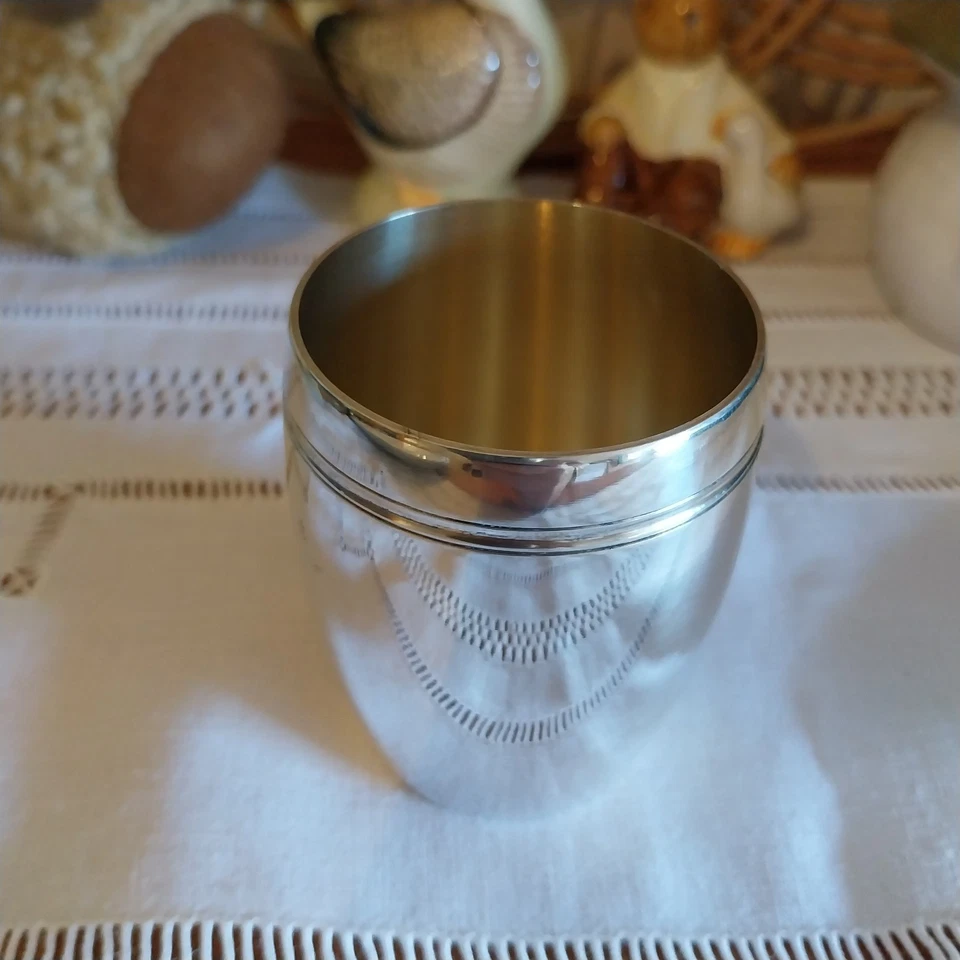 Ancienne Timbale En Métal Argenté - Photo 2/4