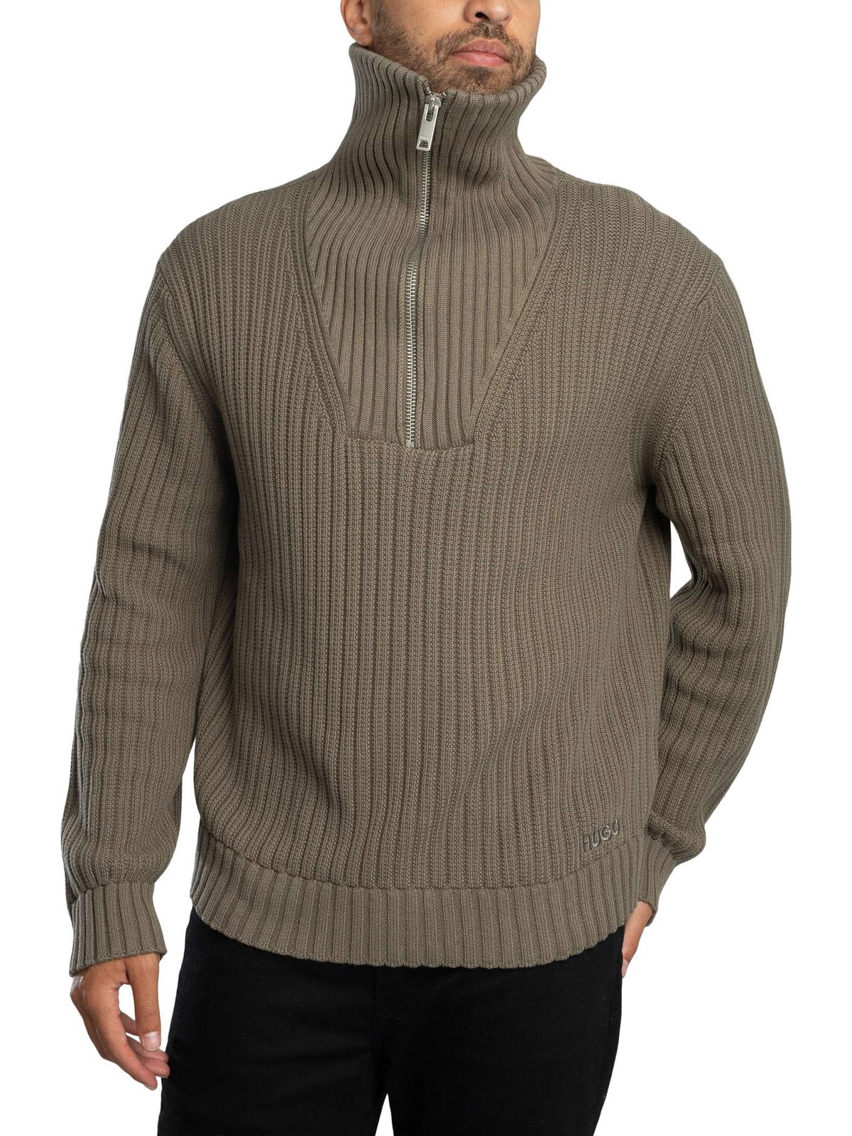HUGO Mens Srigg Cable Knit Green 14590₽