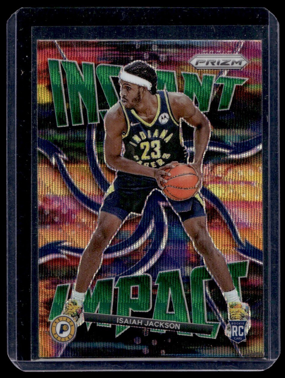 2021-22 Panini Prizm Instant Impact Green Wave Isaiah Jackson Indiana Pacers #9