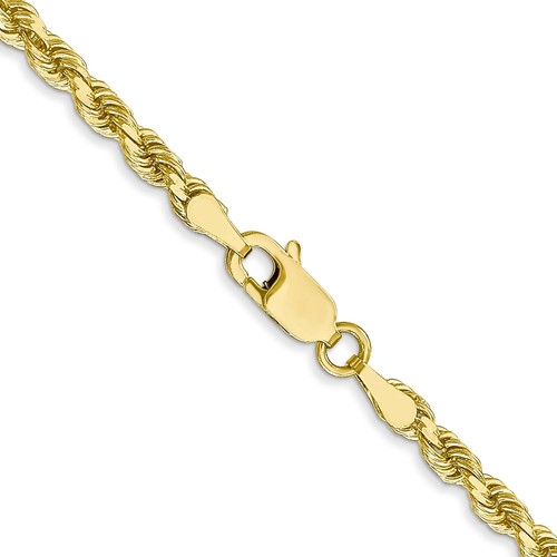10K Yellow Gold 3mm Diamond-cut Rope Chain 22 Inch | eBay