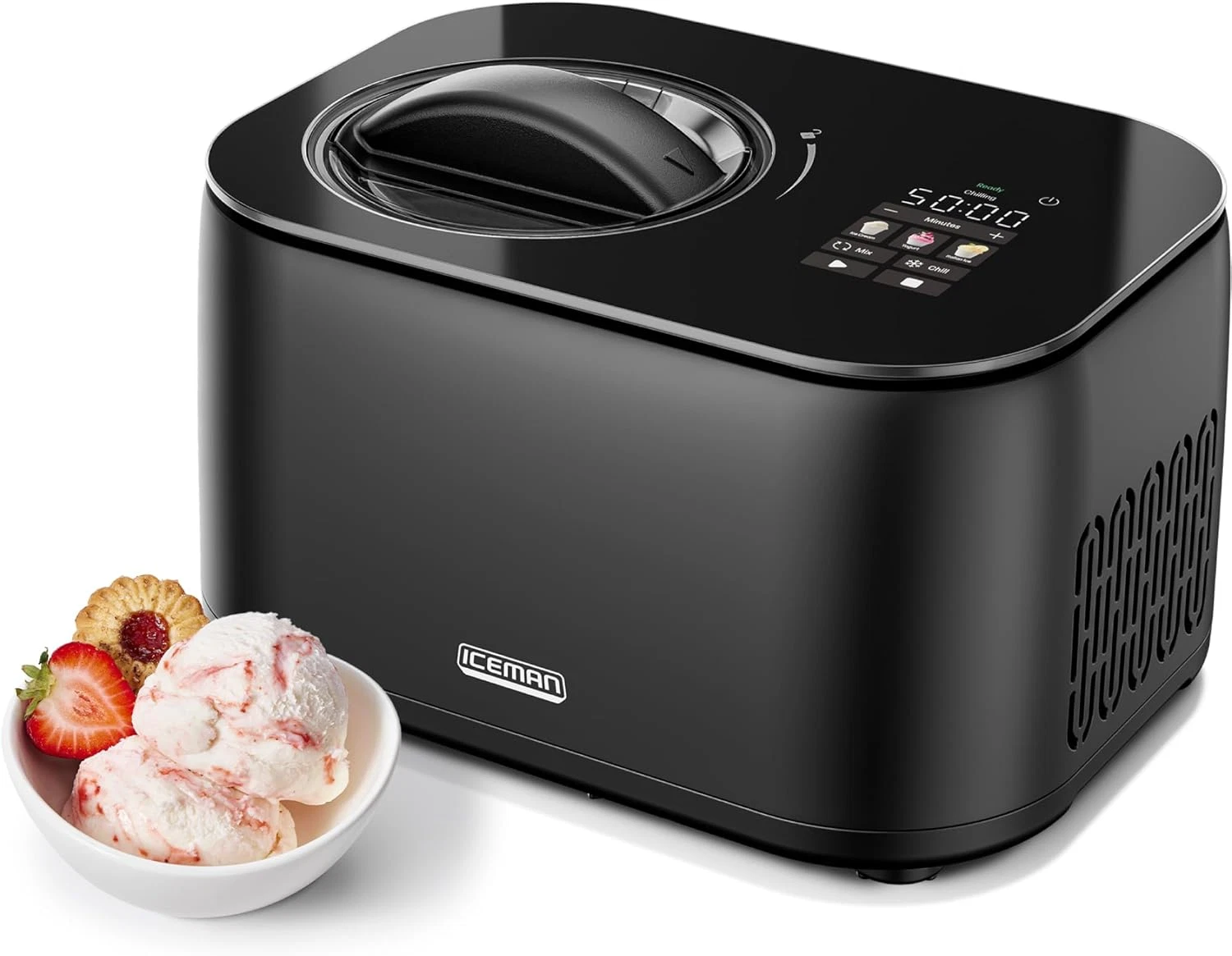 Iceman 2-Pint Ice Cream Maker with Compressor & Digital Display