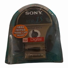 BRAND NEW SEALED SONY MDR-15 HEADPHONES RARE VINTAGE Crack In Packaging