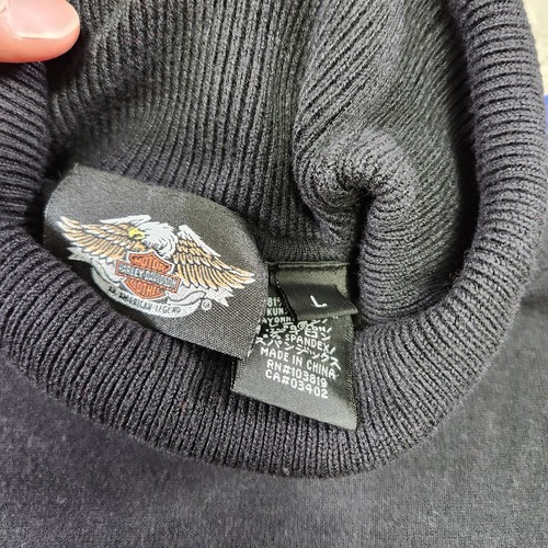 Pull vintage Harley Davidson femme grand col roulé tricot motard année 2000 noir - Photo 3/8