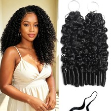 18" Burmese Curly Crochet Human Hair Miracle Knots Pre Looped Extensions