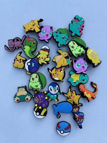 25pc Pokemon Shoe Charms Set Mew Snorlax Dragonite Gengar Pikachu Anime Jibbitz