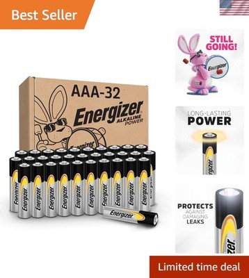 Energizer Alkaline Power AAA Batteries, 32 Count, Long-Lasting