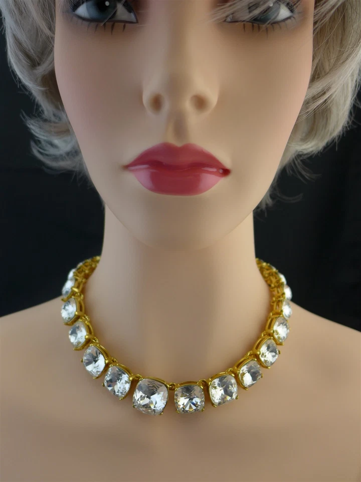 Теннисное ожерелье Kenneth Jay Lane KJL Couture с градуированным хрустальным камнем фара - Изображение 4 из 4