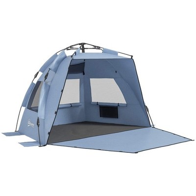 Pop Up Strandzelt für 2-3 Personen, UPF15+ Sonnenschutz mit verlängertem Boden, Sandsäcke,