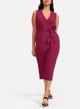 Everlane Japanese Go Weave Purple Wrap Dress Size 6 A011620