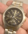 Vintage Seiko 7t92-0cc0 Quartz Chronograph Men’s Watch RARE BLUE DIAL WorksGreat