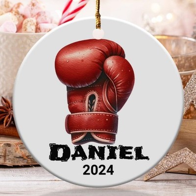 Custom Boxing Glove Ornament, Personalized Gift with Name and Year, Unique Sp...