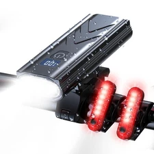 LED Bike Lights for Night Riding High Lumens with 2 Pack Taillight Super Brig...