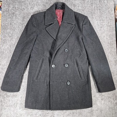 TU Premium Clothing Black Loose Fit Button Coat With Pockets Mens Size Small 