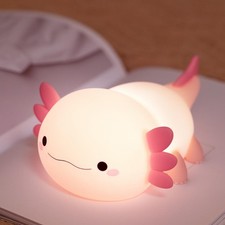 Axolotl Night Light for , Animal Silicone Night Lamp, Rechargeable Table Lamp...