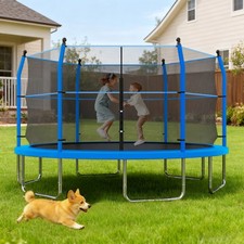 14ft Trampoline with Ladder  Safety Net, Outdoor Backyard for Kids Adults