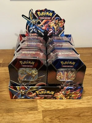 Pokémon Legends of Galar Zamazenta & Zacian Sealed Tins Plus Display 6x Tins - Image 1 of 4