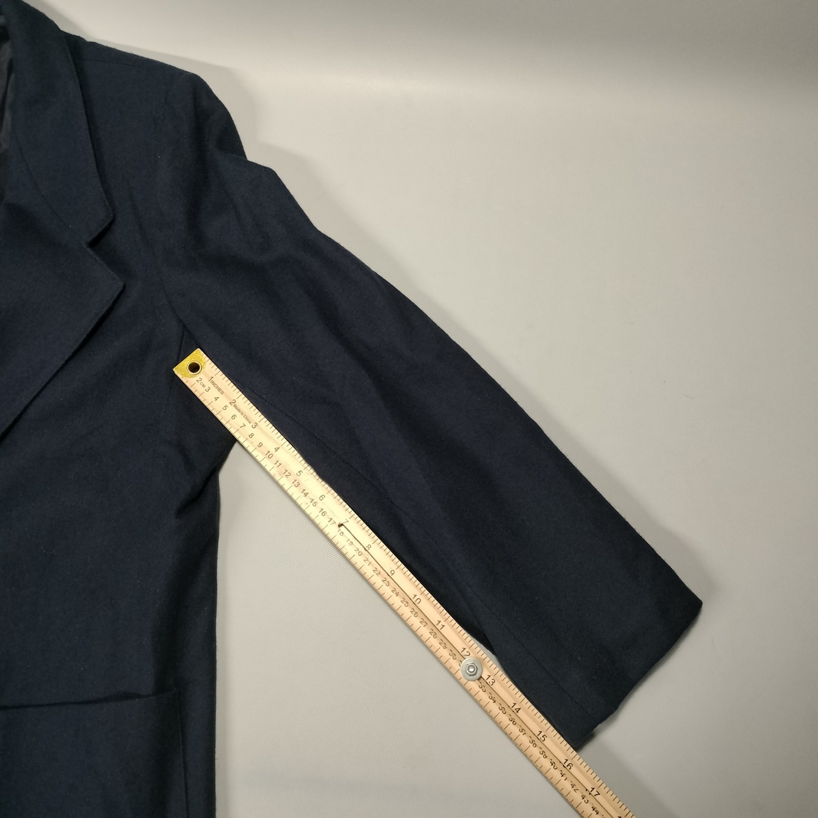 Devon Dark Navy Blue Gold Button Wool Blazer Jack… - image 11