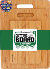 Bamboo Cutting Board Set 3 Wooden Kitchen Food Grade Chopping Boards Storage