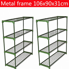 Flower Staging Display Greenhouse Shelving Racking 4 Tier Garden Pot Plants 2pcs