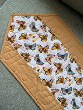 Handcrafted-Quilted Table Runner- Butterflies are Free, Light Pink, NEW 2026