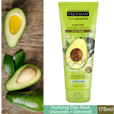 Freeman Avocado + Oatmeal Purifying Clay Face Mask 175ml   Pore Detox Skincare
