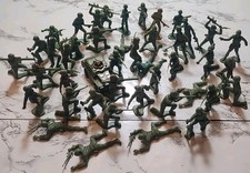 Lot Vintage WW2 Plastic Army Men Toy Soldiers Graphic Coloring Military Figures.