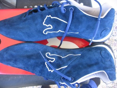 PUMA Future Cat Low MOTORSPORT 300742 BLUE SUEDE LEATHER Men 44 Shoes NEW!