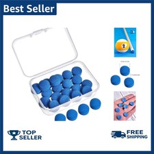 20 Pcs Billiard Pool Cue Tips Replacement Kit Pool Stick Tips with Storage Bo...