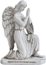 Praying Angel Garden Figurine   Outdoor Kneeling Angel Wings Statue Religious
