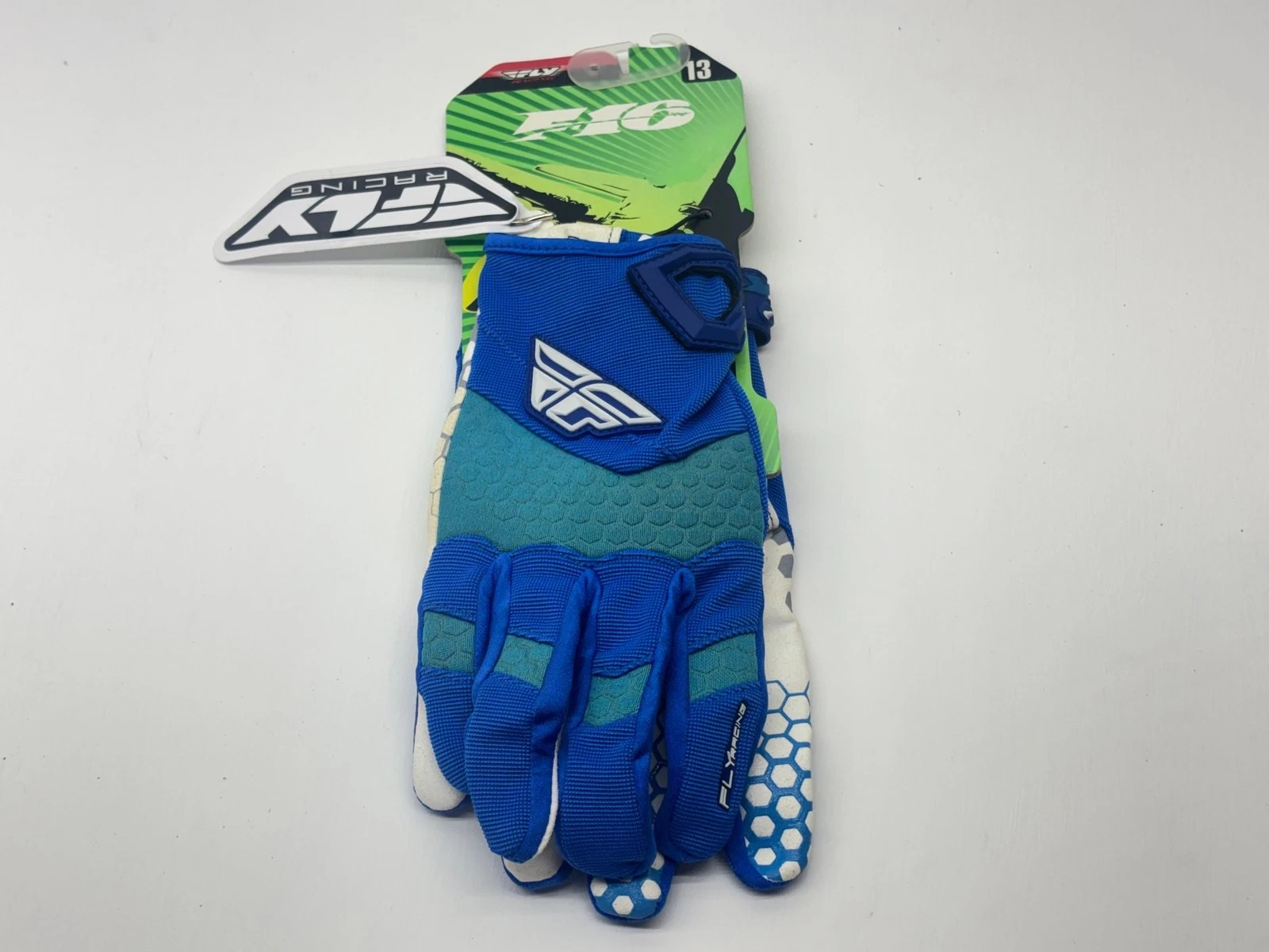 Fly Racing Men's Gloves 3XL White Blue XXXL Riding Hand Gear Protection MX