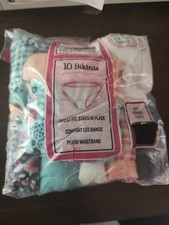 Fruit Of The Loom Girls Tag Free Cotton Bikinis 10pk Sz 14 100 Cotton OPEN