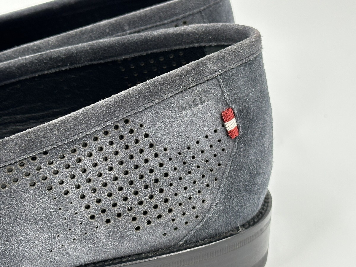 Bally Smoke Gray Blake Flex Perforated Suede Loafers Size 11 Berwick Blake Bit Loafer - Grey Suede – Marketplace by The  main image 3
