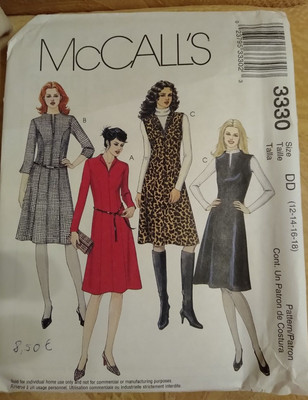 Kleid, Kleiderrock, kurz, lang, Schnittmuster, McCaLL'S, 3330, Gr. 12 - 18