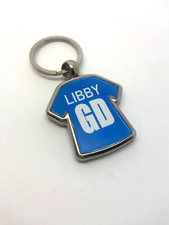 Personalised Netball shirt Keyring - Any Name Position Colour Team Logo - GD WA
