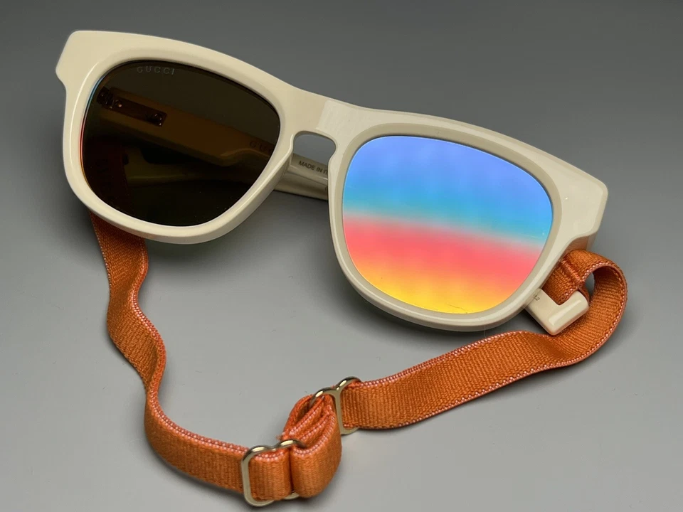 Nuevas Gafas de Sol GUCCI GG1238S Marfil Redondas 53-145 Auténticas Italia Foto 2 de 4