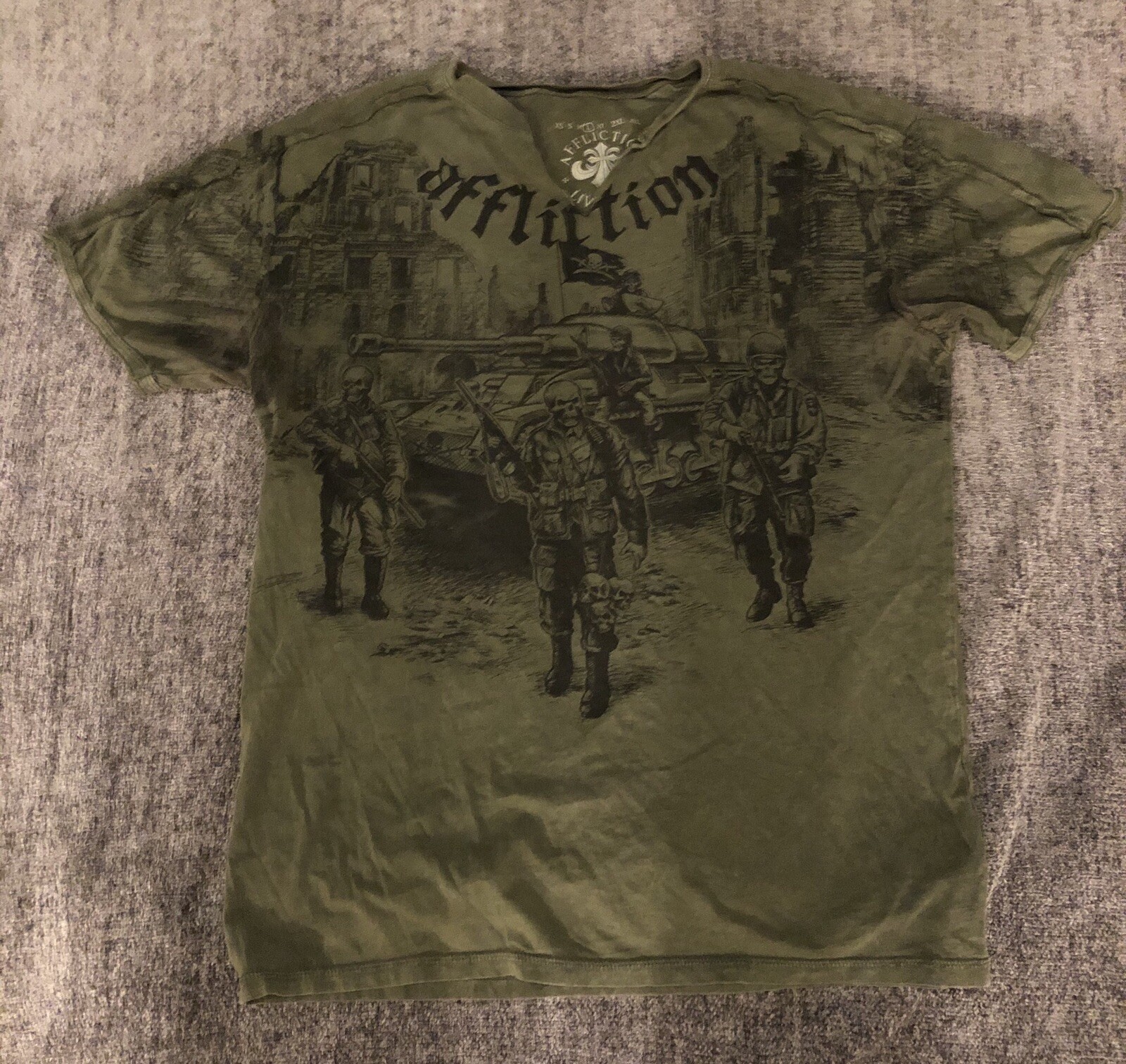 Vintage Affliction Ghost Army Green 