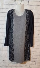 London Times Two Tone Gray Sweater Dress Med
