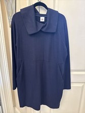 Cabi Round Up Blue Cobalt Wide Collar Pullover Mini Sweater Dress Style 4390 M