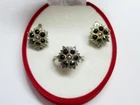 Vintage Russian Set Earrings Ring Sterling Silver 925 , Women's Jewelry 9.10 gr