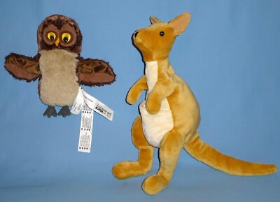 LOT marionnettes à main en peluche IKEA Vanding Uggla marron hibou