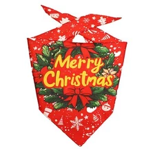 Christmas Dog Bandana Adorable Festive Pet Triangle Scarf Adjustable Washable...